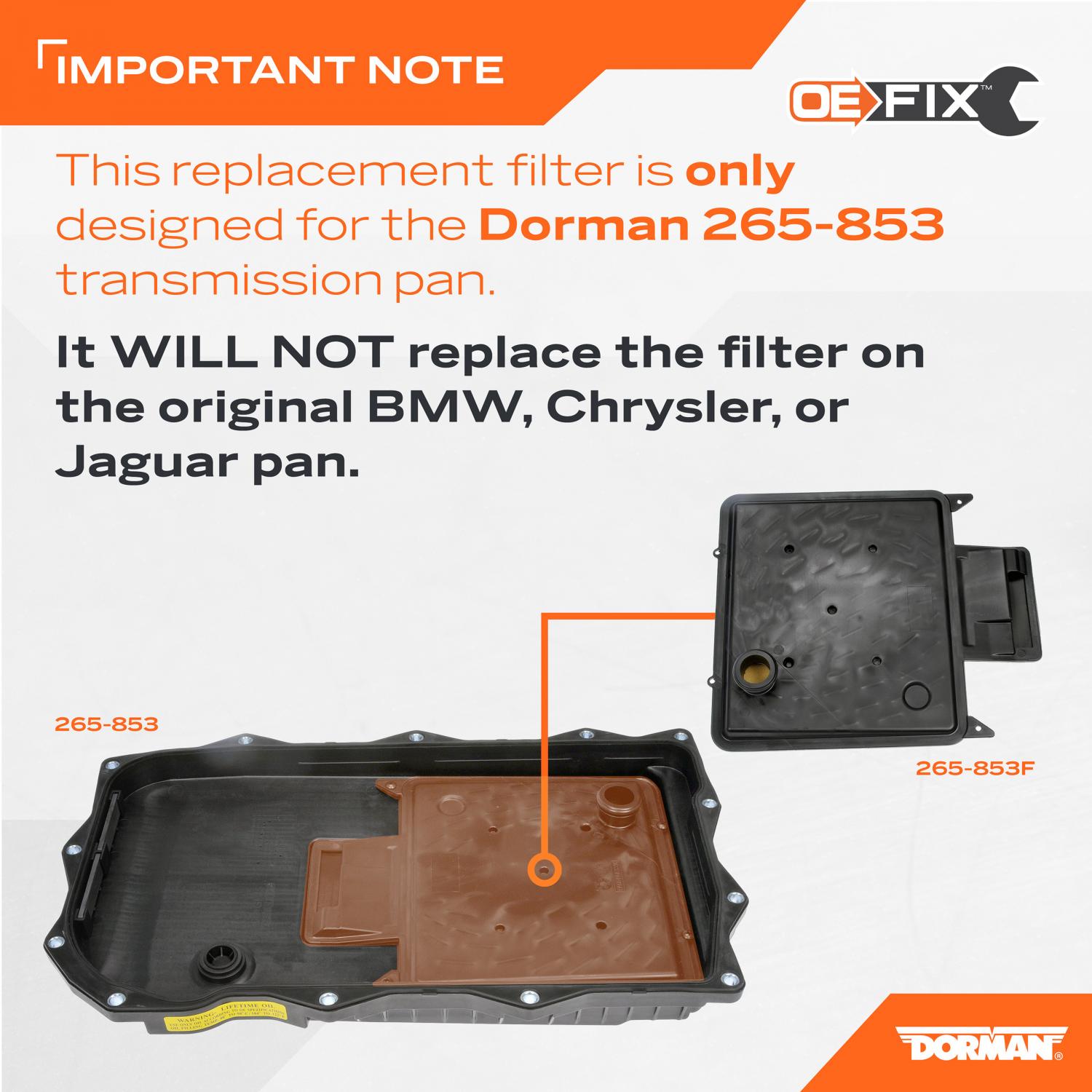 Dorman 265853F Auto Trans Filter Kit product image 6 of 6