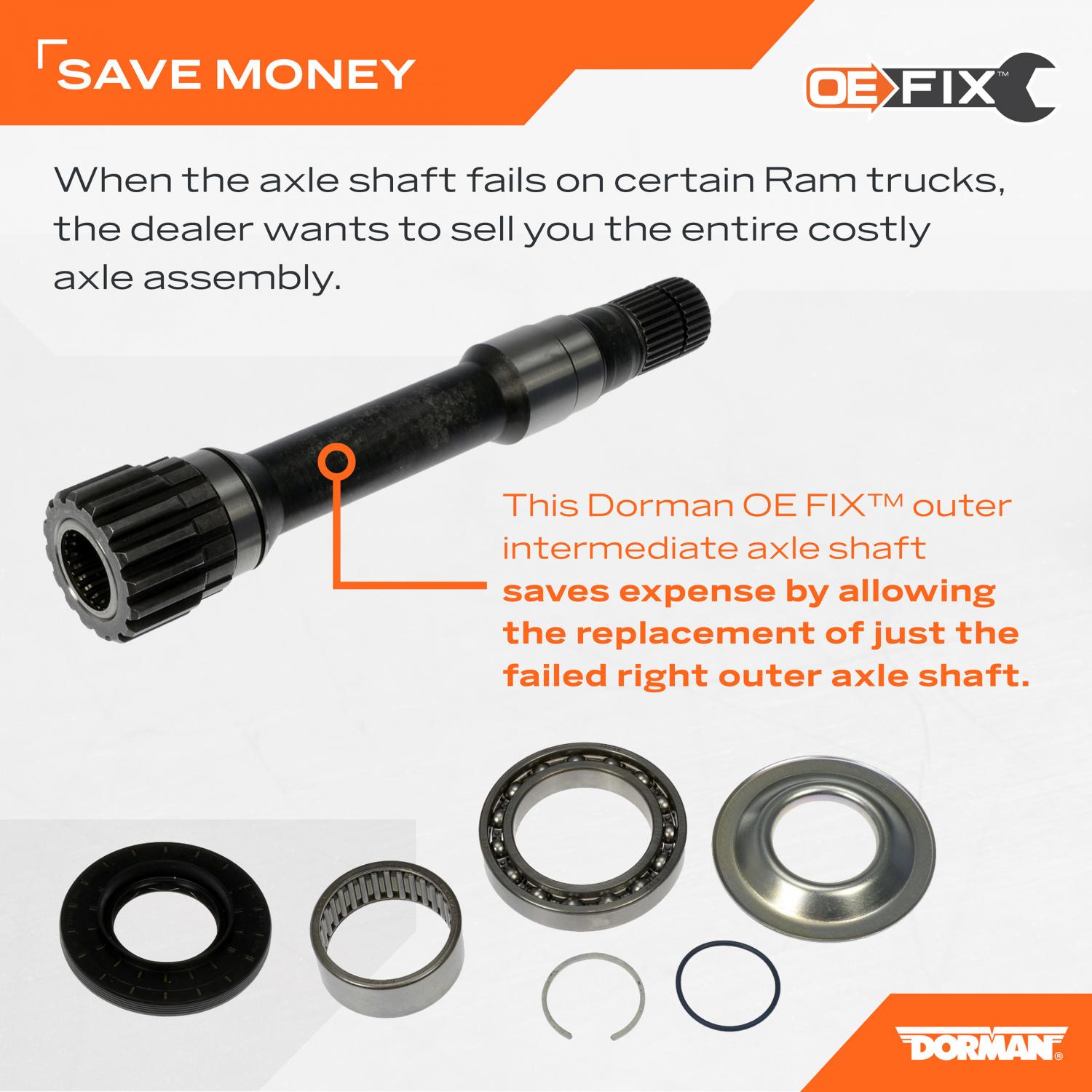 Dorman 630446 - CV Intermediate Shaft Dorman 630446 Axle Shaft Assembly product image 6 of 9