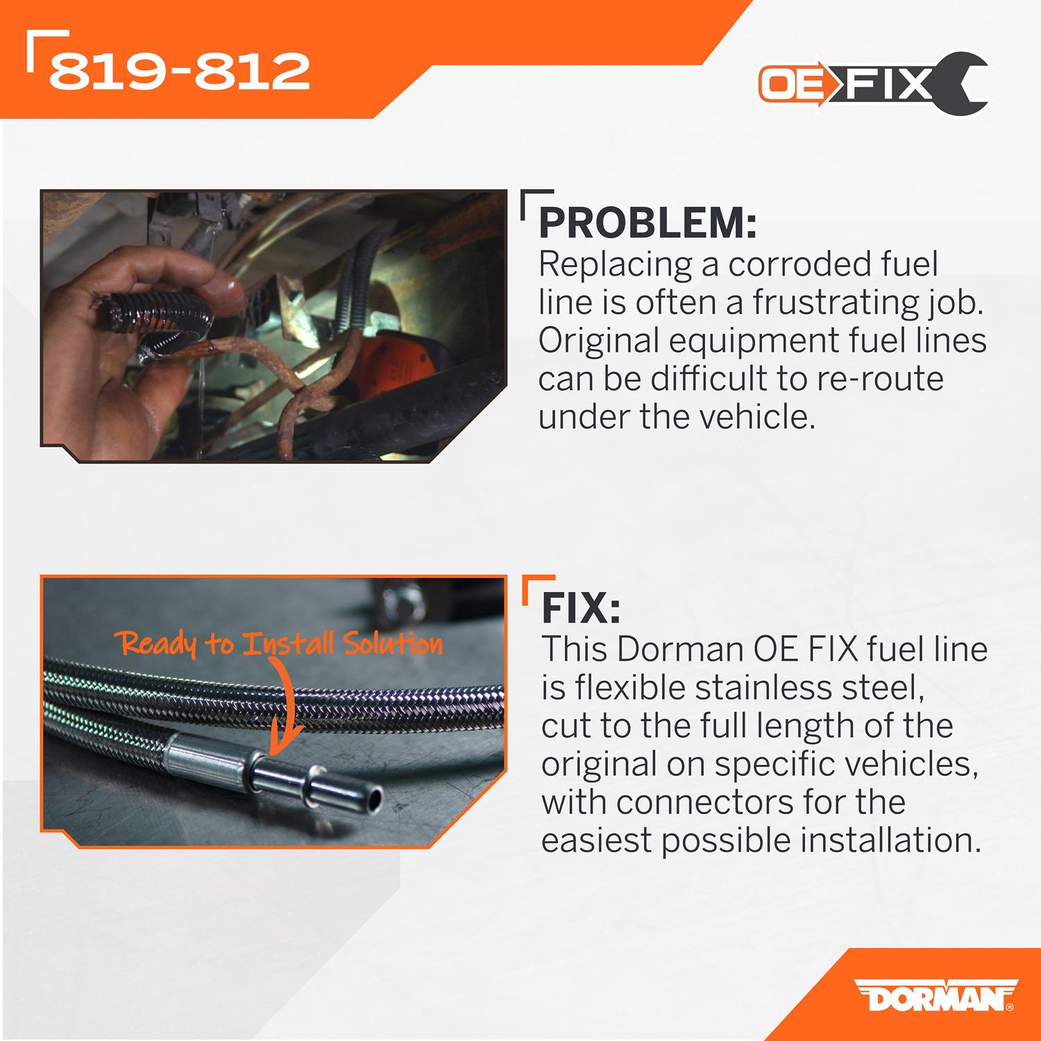 Dorman 819812 Fuel Line product image 6 of 7