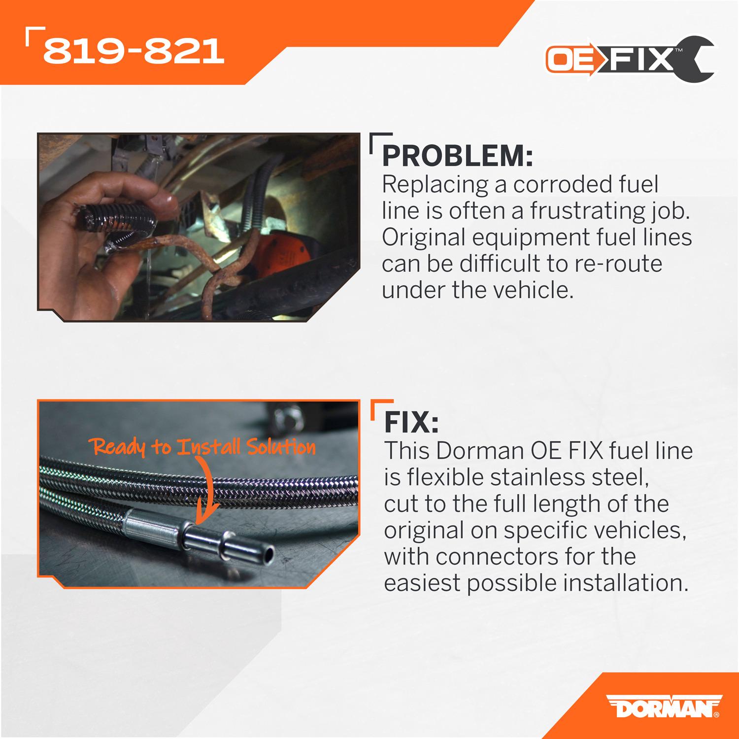 Dorman 819821 Fuel Line product image 6 of 7