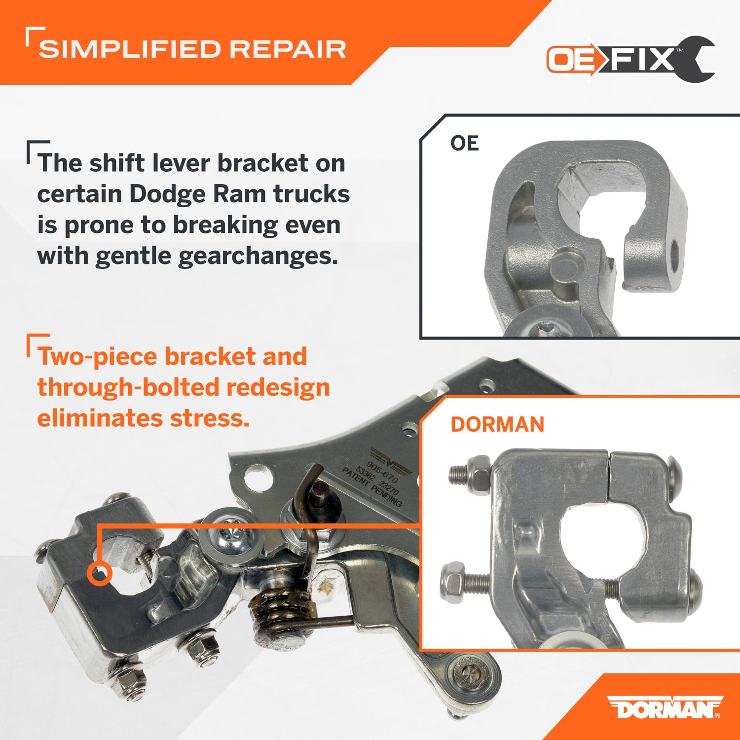 Dorman 905670 Auto Trans Shift Lever Bracket product image 5 of 5