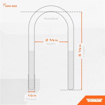 Dorman 929822 Leaf Spring Axle U-Bolt Kit product image 5 of 5
