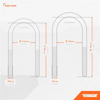 Dorman 929836 Leaf Spring Axle U-Bolt Kit product image 5 of 5