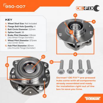 Dorman 950007 Wheel Bearing and Hub Assembly product image 5 of 5