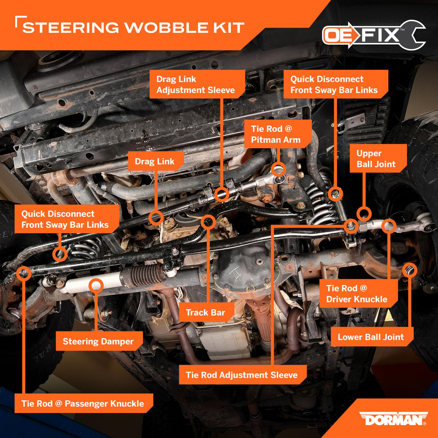 Dorman SWS96305RD Steering Wobble Repair Kit product image 5 of 5
