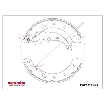 Eurorotor 1004 Drum Brake Shoe product image 1 of 1