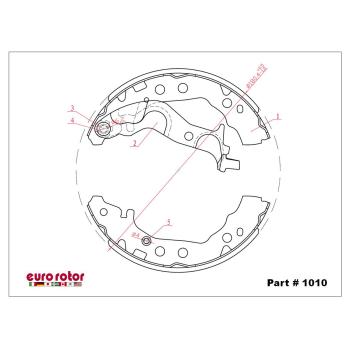 Eurorotor 1010 Drum Brake Shoe product image 1 of 1