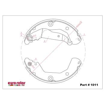 Eurorotor 1011 - Drum Brake Shoe Eurorotor 1011 Drum Brake Shoe product image 1 of 1