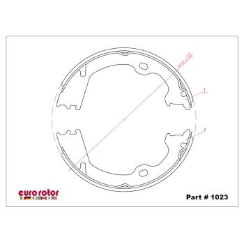 Eurorotor 1023 Parking Brake Shoe product image 1 of 1