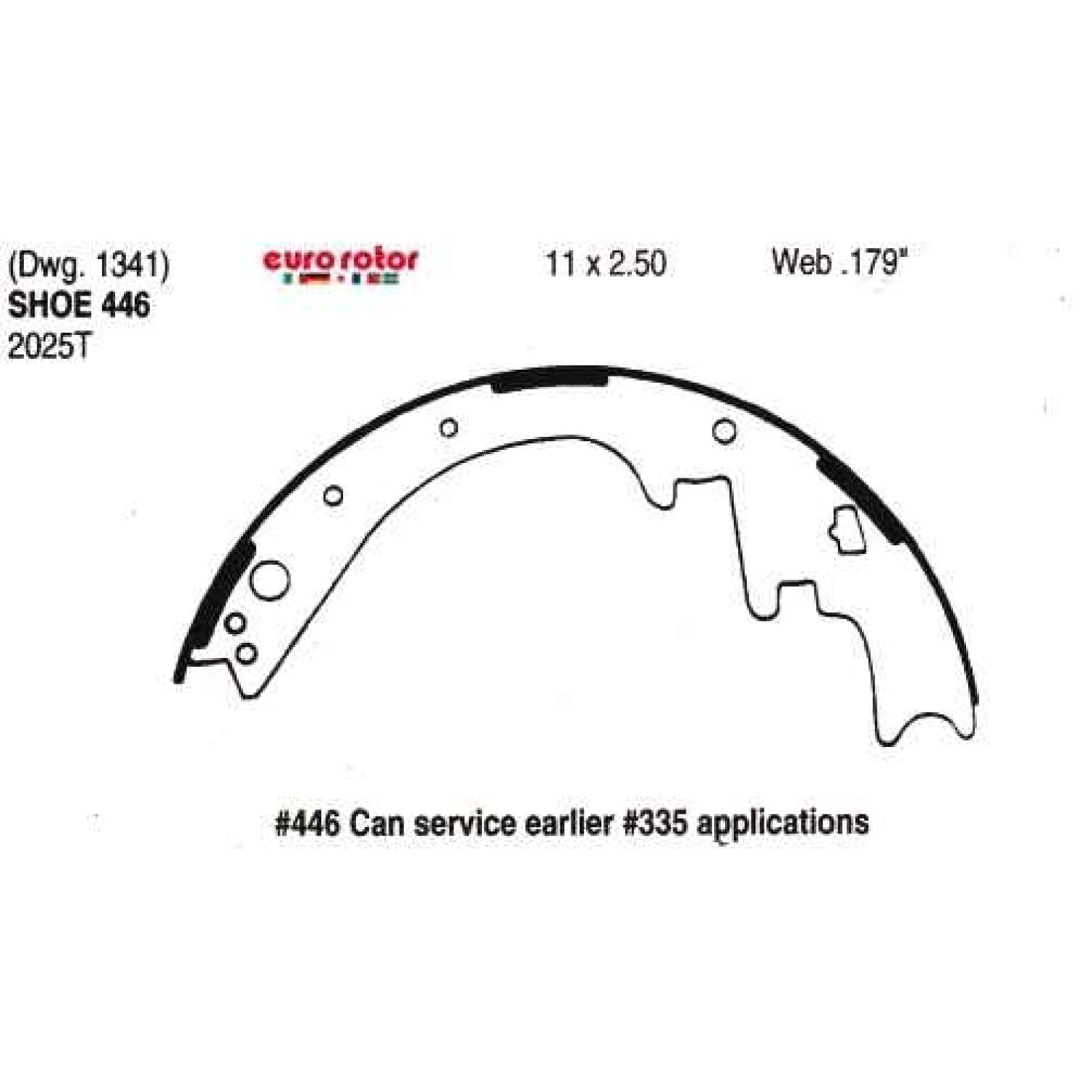 Eurorotor 446R - Drum Brake Shoe Eurorotor 446R Drum Brake Shoe product image 1 of 1
