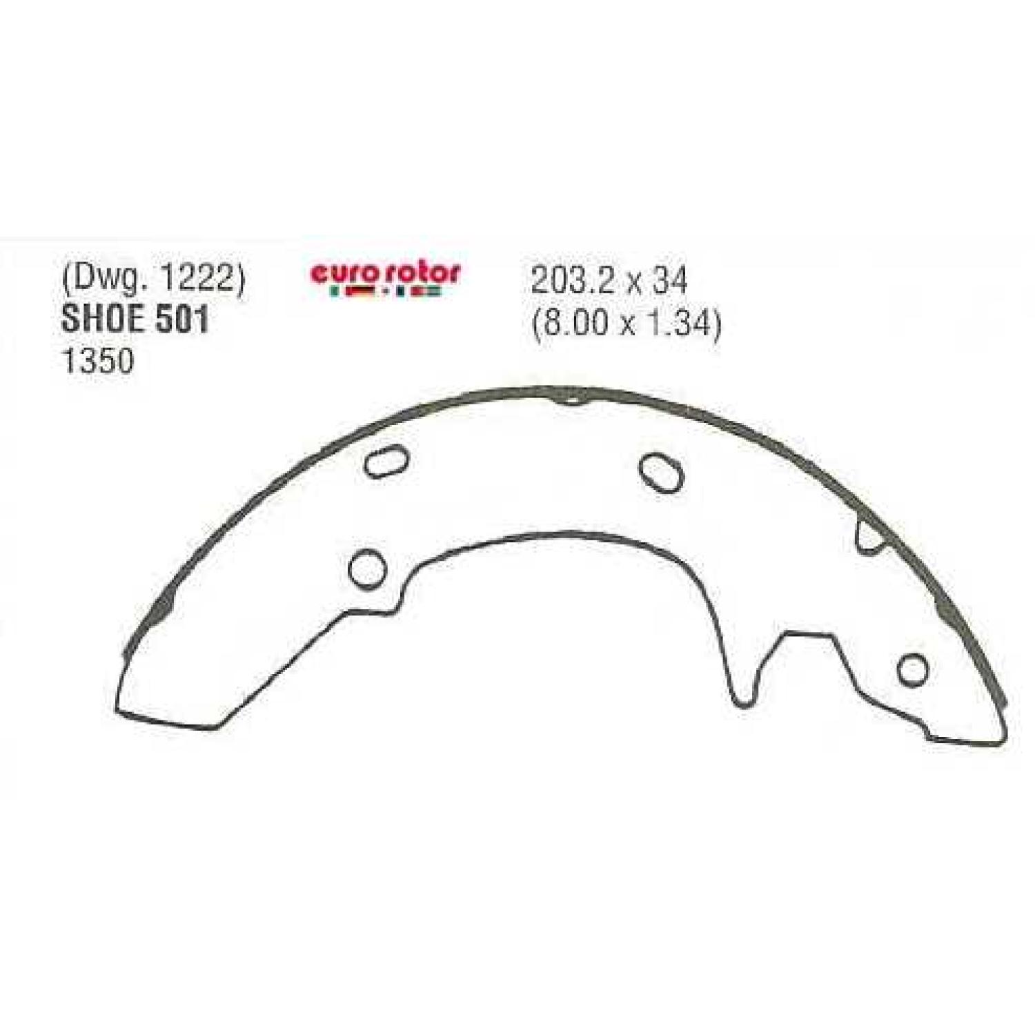 Eurorotor 501 Drum Brake Shoe product image 1 of 1