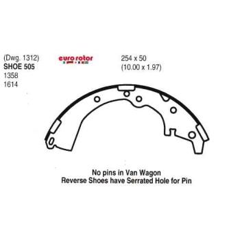 Eurorotor 505 - Drum Brake Shoe Eurorotor 505 Drum Brake Shoe product image 1 of 1