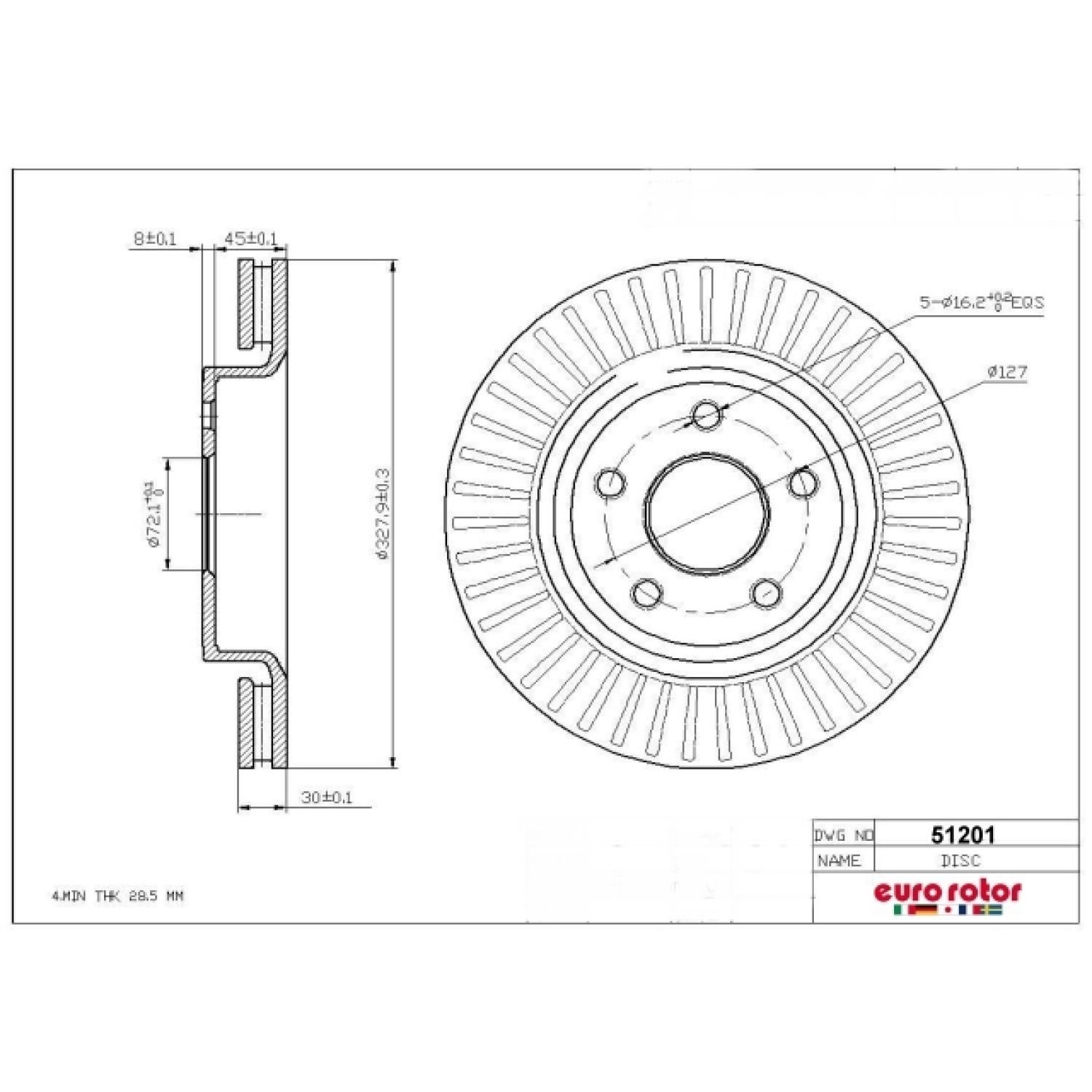 Eurorotor 51201 - Disc Brake Rotor Eurorotor 51201 Disc Brake Rotor product image 1 of 1