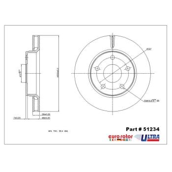 Eurorotor 51234 Disc Brake Rotor product image 1 of 1