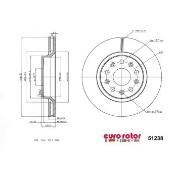 Eurorotor 51238 Disc Brake Rotor product image 1 of 1