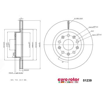Eurorotor 51239 Disc Brake Rotor product image 1 of 1
