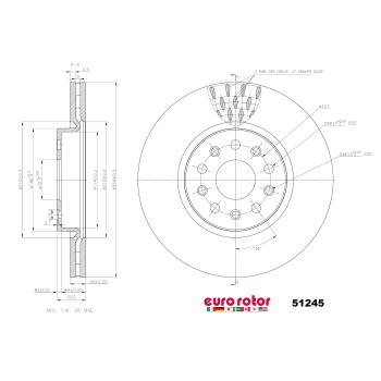 Eurorotor 51245 Disc Brake Rotor product image 1 of 1
