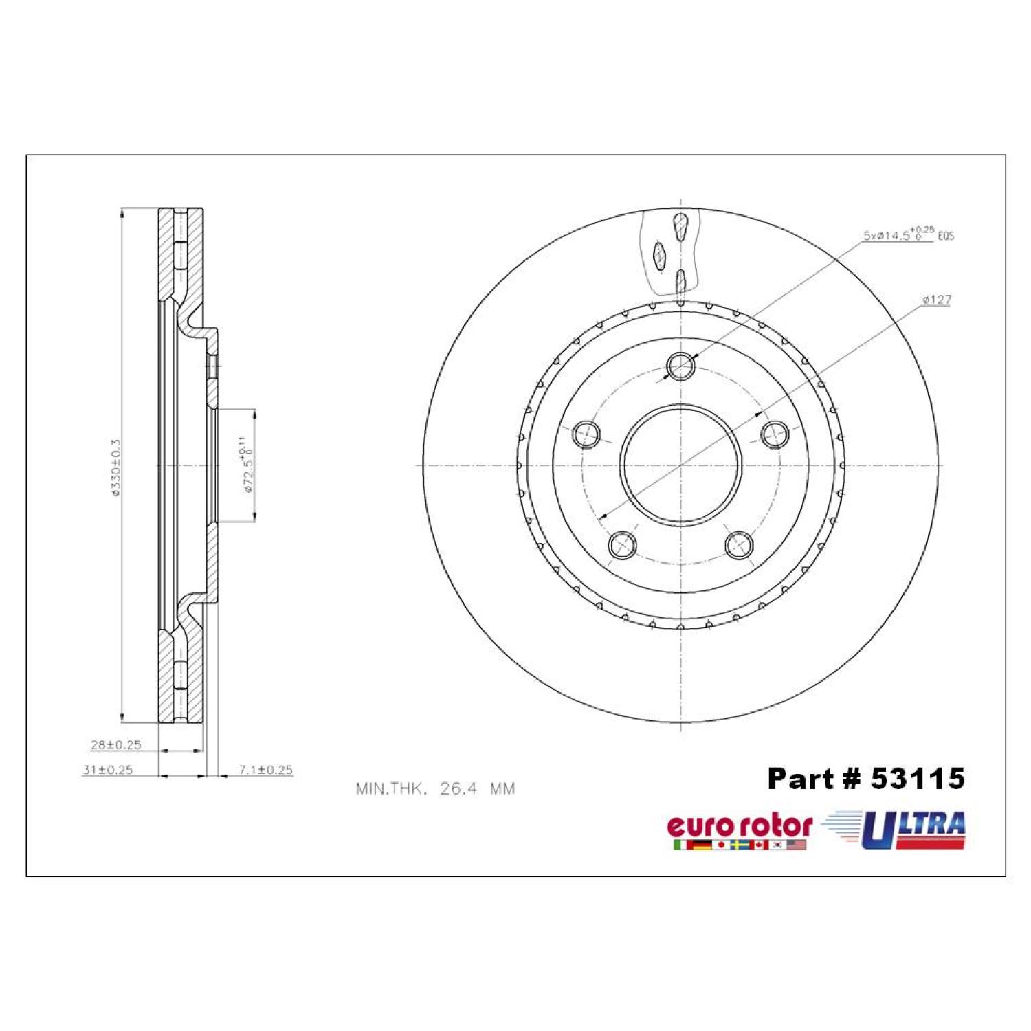 Eurorotor 53115 - Disc Brake Rotor Eurorotor 53115 Disc Brake Rotor product image 1 of 1