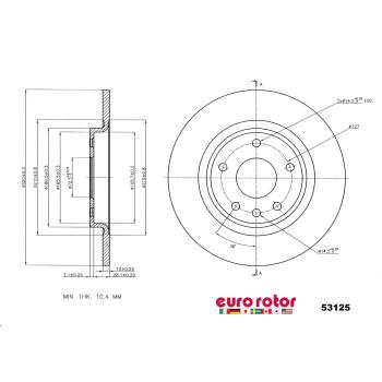 Eurorotor 53125 - Disc Brake Rotor Eurorotor 53125 Disc Brake Rotor product image 1 of 1
