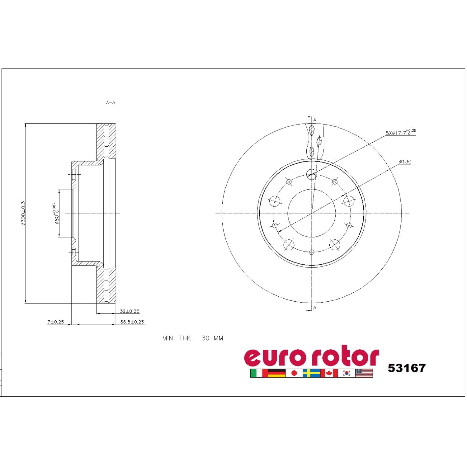 Eurorotor 53167 - Disc Brake Rotor Eurorotor 53167 Disc Brake Rotor product image 1 of 1