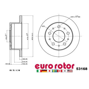 Eurorotor 53168 Disc Brake Rotor product image 1 of 1