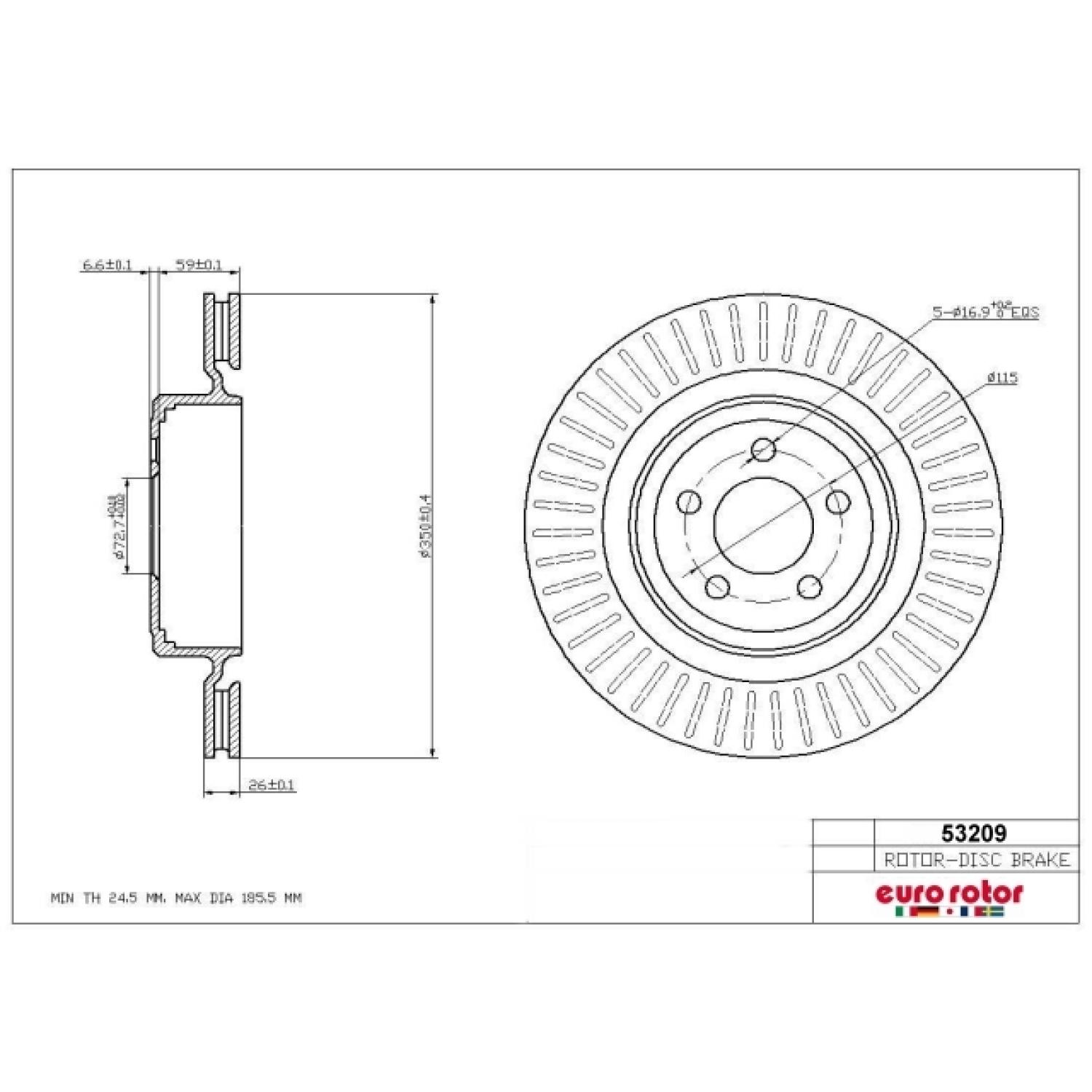 Eurorotor 53209 - Disc Brake Rotor Eurorotor 53209 Disc Brake Rotor product image 1 of 1