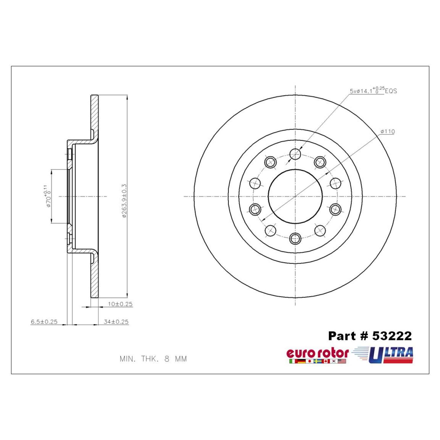 Eurorotor 53222 - Disc Brake Rotor Eurorotor 53222 Disc Brake Rotor product image 1 of 1