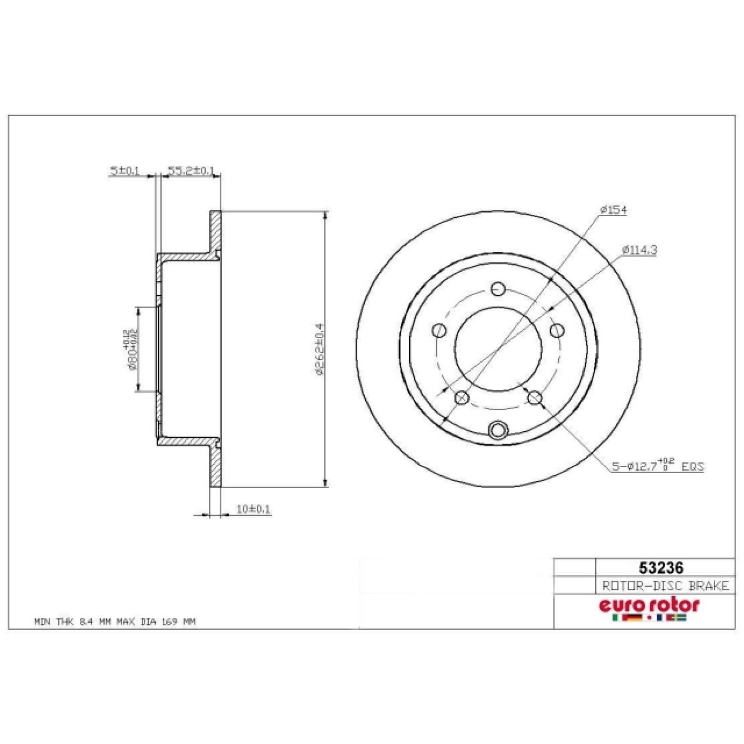 Eurorotor 53236 - Disc Brake Rotor Eurorotor 53236 Disc Brake Rotor product image 1 of 1