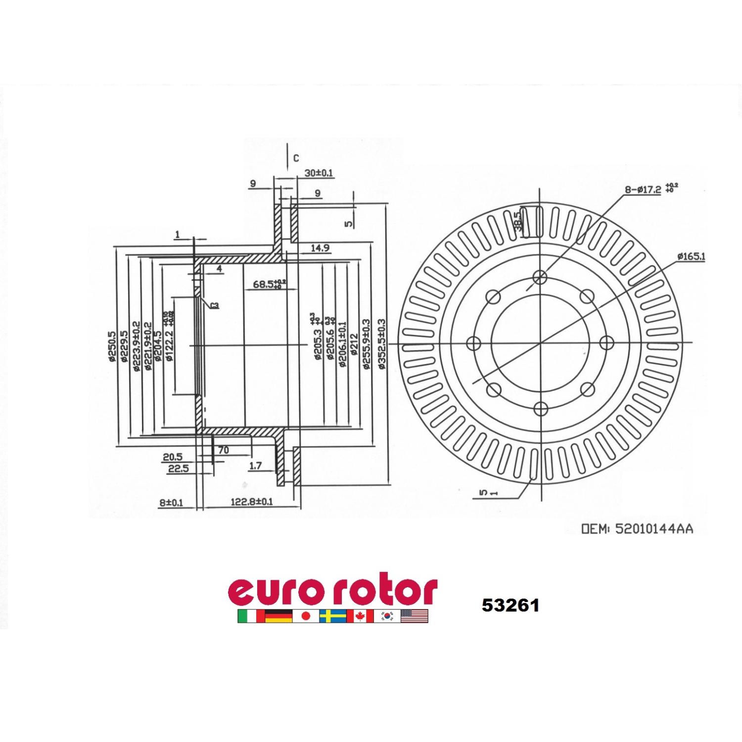 Eurorotor 53261 - Disc Brake Rotor Eurorotor 53261 Disc Brake Rotor product image 1 of 1