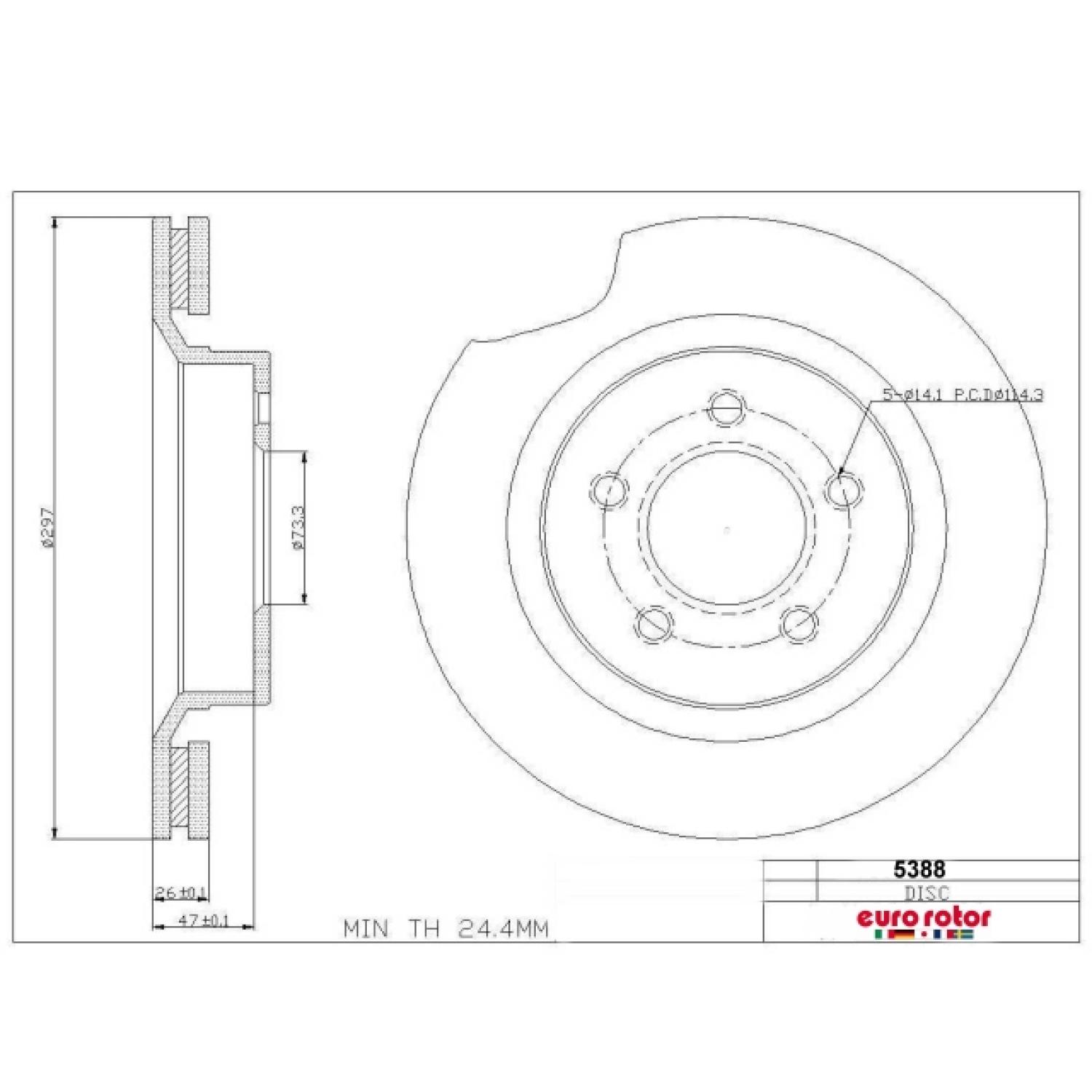 Eurorotor 5388 - Disc Brake Rotor Eurorotor 5388 Disc Brake Rotor product image 1 of 1