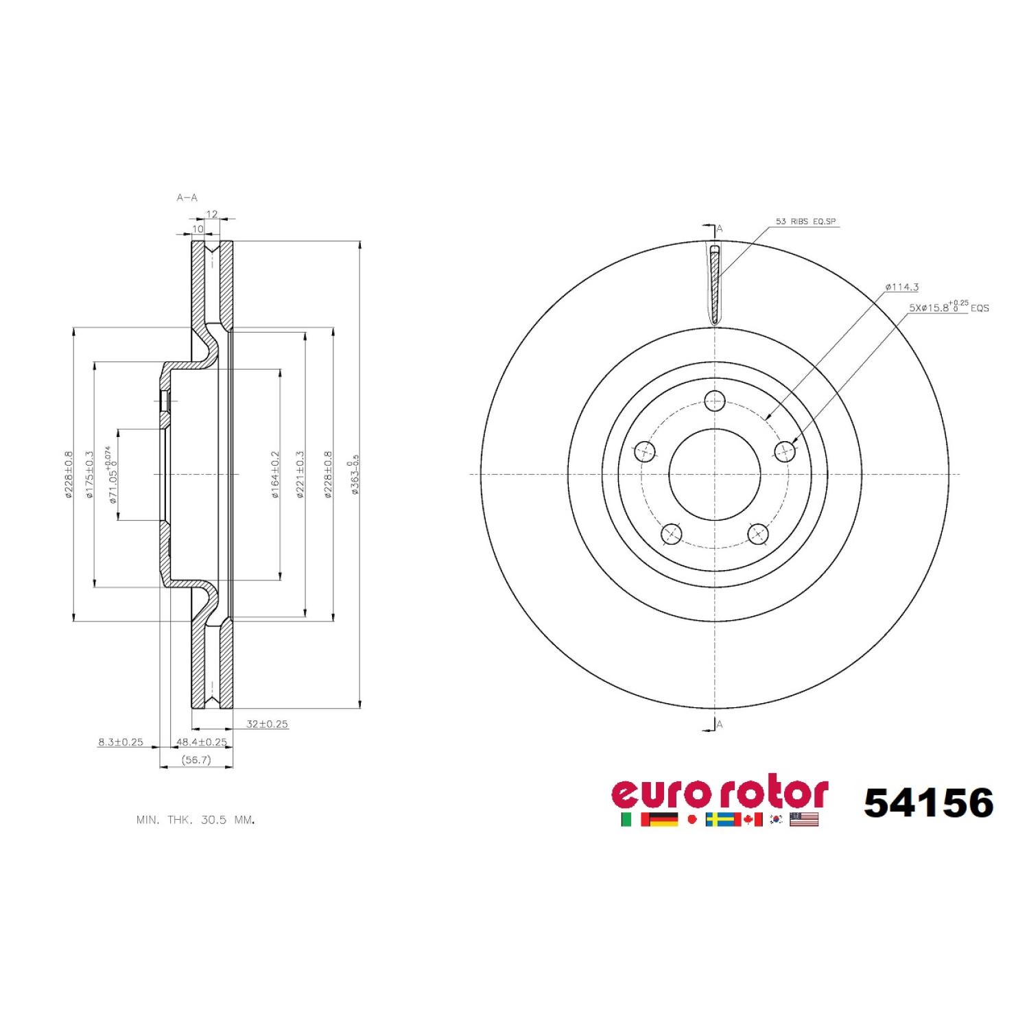 Eurorotor 54156 - Disc Brake Rotor Eurorotor 54156 Disc Brake Rotor product image 1 of 1
