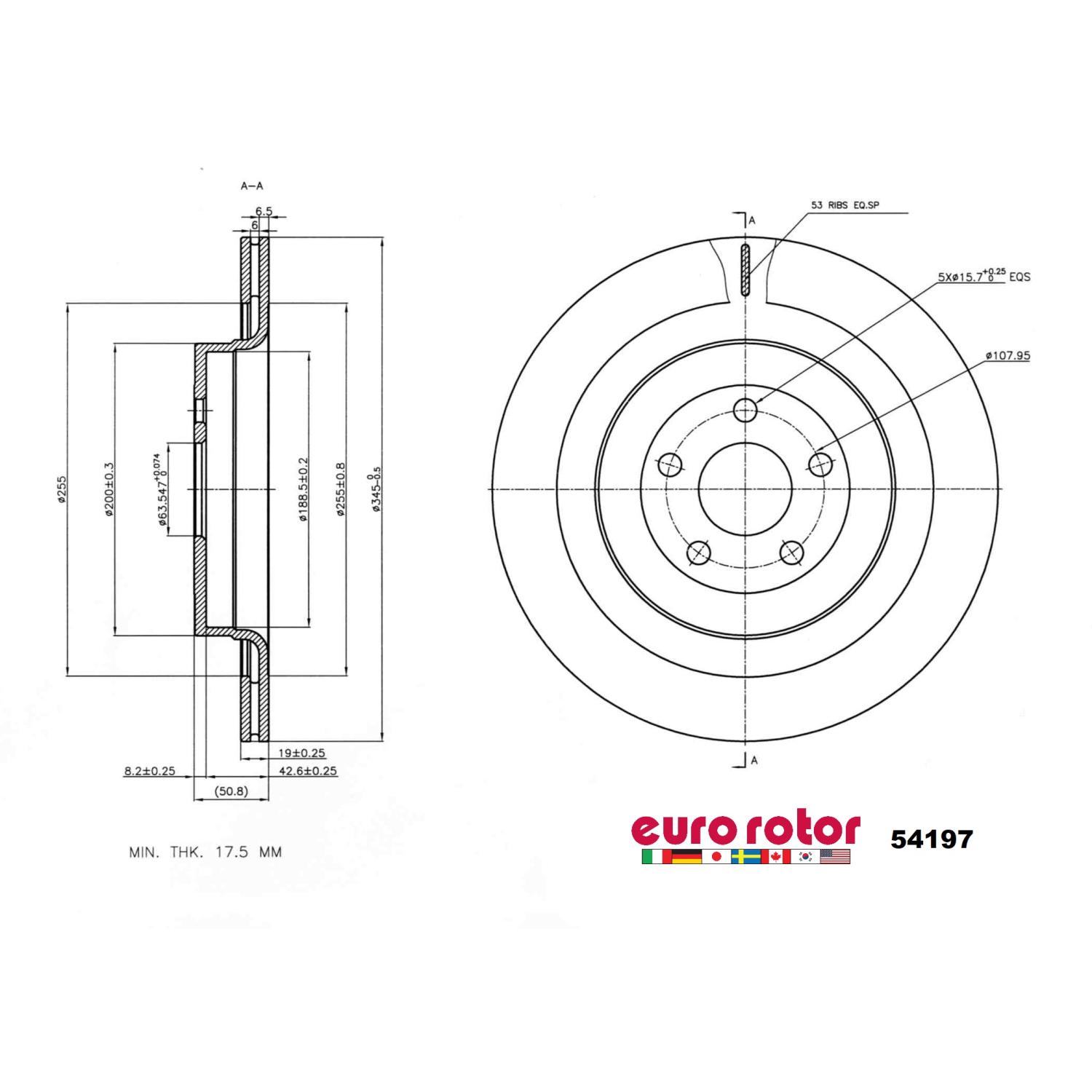 Eurorotor 54197 - Disc Brake Rotor Eurorotor 54197 Disc Brake Rotor product image 1 of 1