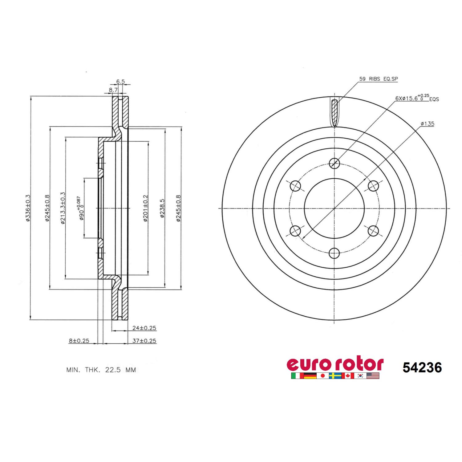Eurorotor 54236 - Disc Brake Rotor Eurorotor 54236 Disc Brake Rotor product image 1 of 1