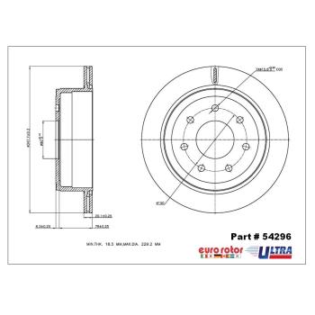 Eurorotor 54296 Disc Brake Rotor product image 1 of 1