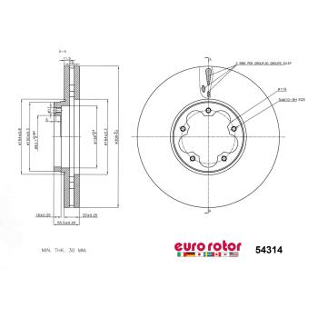 Eurorotor 54314 Disc Brake Rotor product image 1 of 1