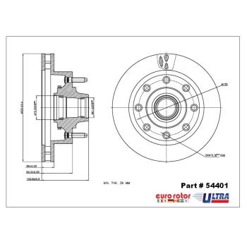 Eurorotor 54401 Disc Brake Rotor and Hub Assembly product image 1 of 1