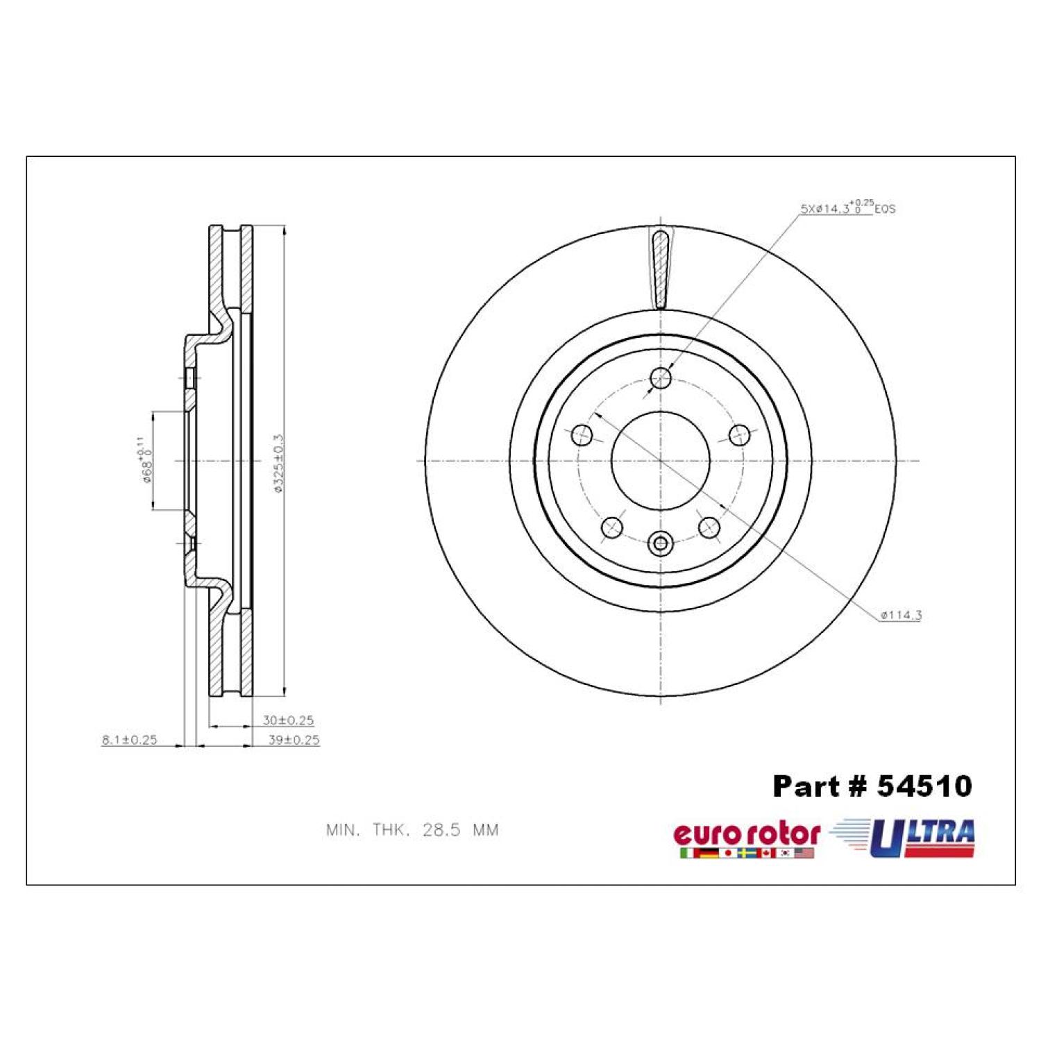 Eurorotor 54510 Disc Brake Rotor product image 1 of 1