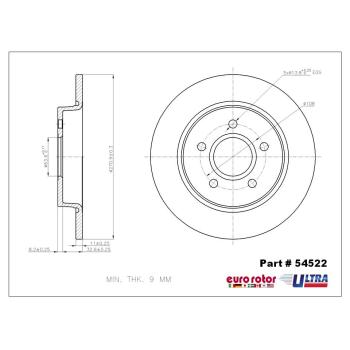 Eurorotor 54522 Disc Brake Rotor product image 1 of 1