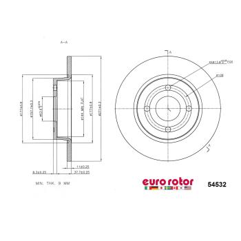 Eurorotor 54532 Disc Brake Rotor product image 1 of 1