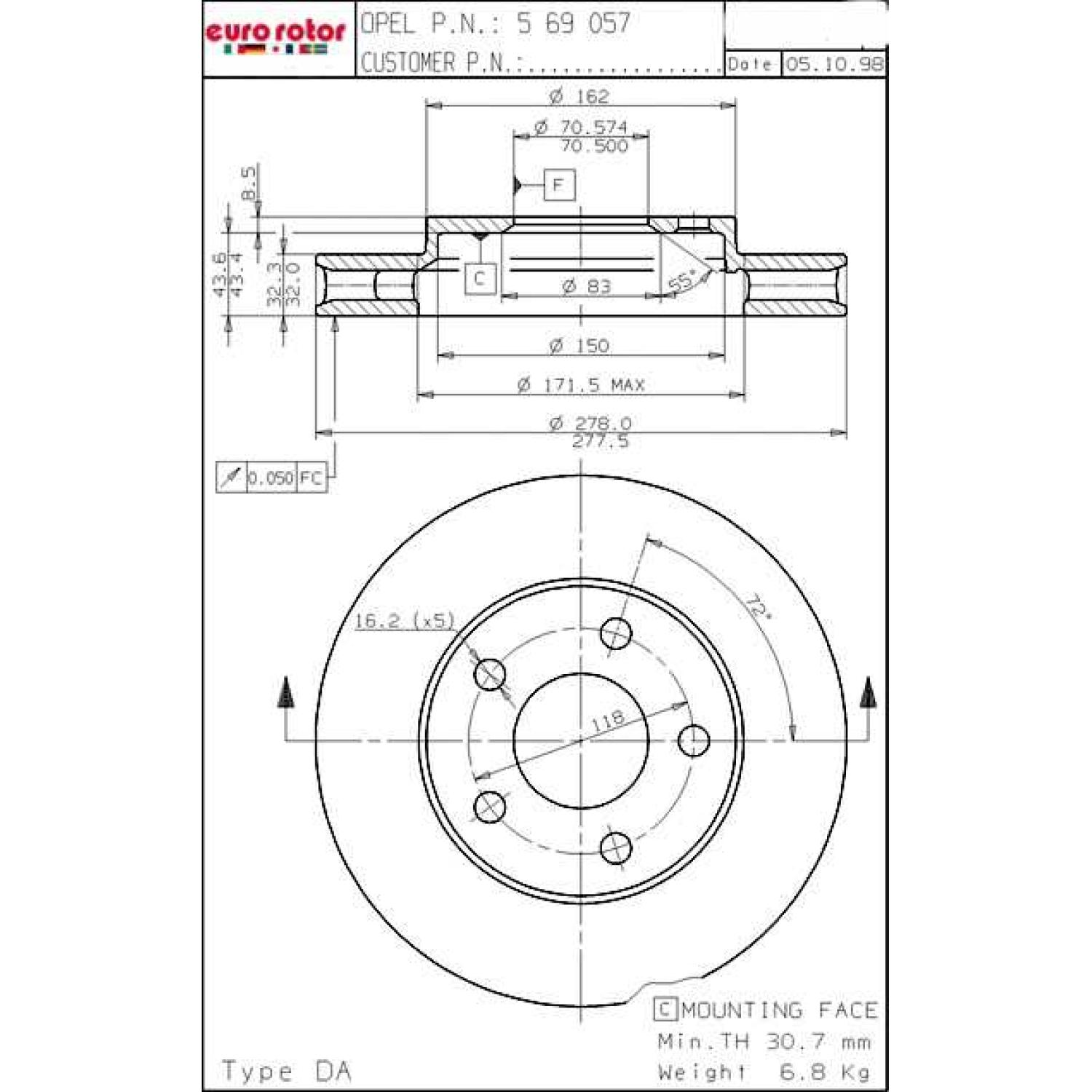 Eurorotor 55112 - Disc Brake Rotor Eurorotor 55112 Disc Brake Rotor product image 1 of 1