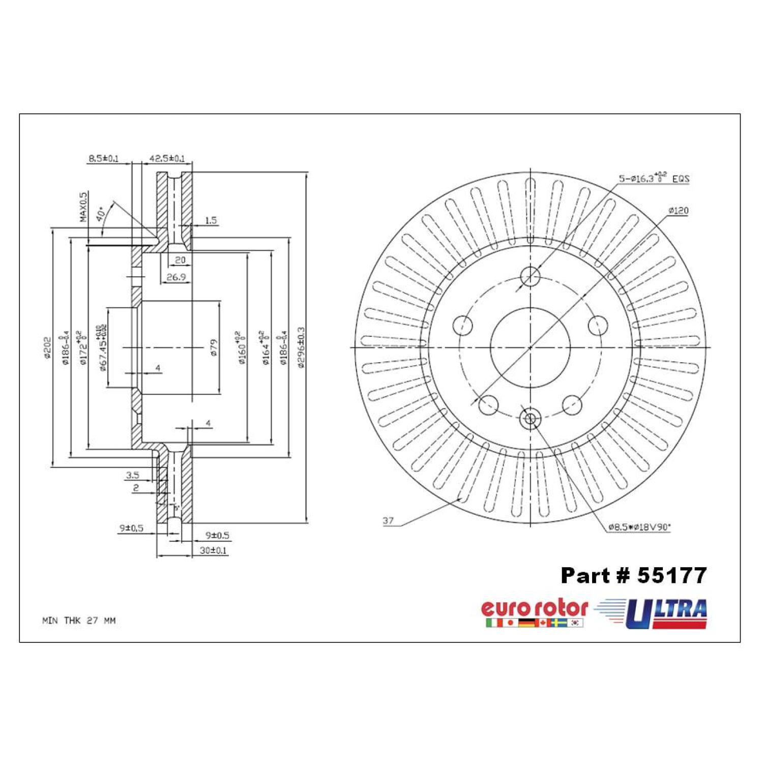 Eurorotor 55177 - Disc Brake Rotor Eurorotor 55177 Disc Brake Rotor product image 1 of 1