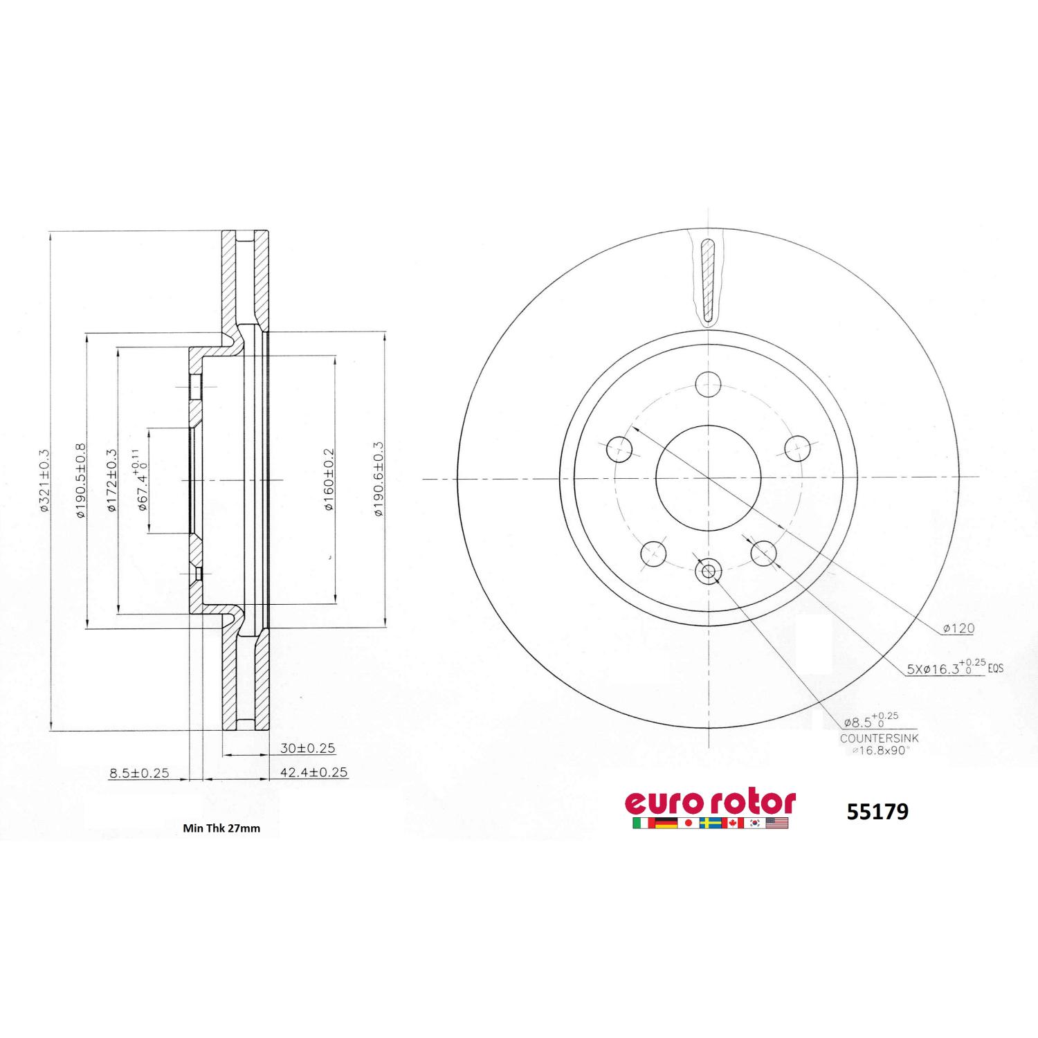 Eurorotor 55179 - Disc Brake Rotor Eurorotor 55179 Disc Brake Rotor product image 1 of 1