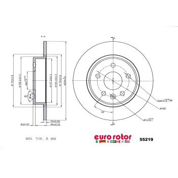 Eurorotor 55219 Disc Brake Rotor product image 1 of 1