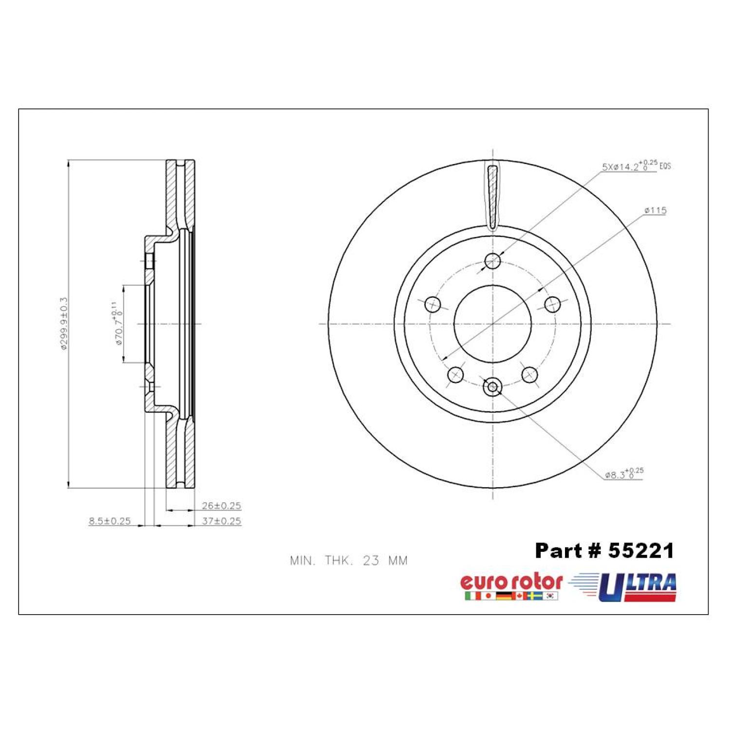Eurorotor 55221 Disc Brake Rotor product image 1 of 1