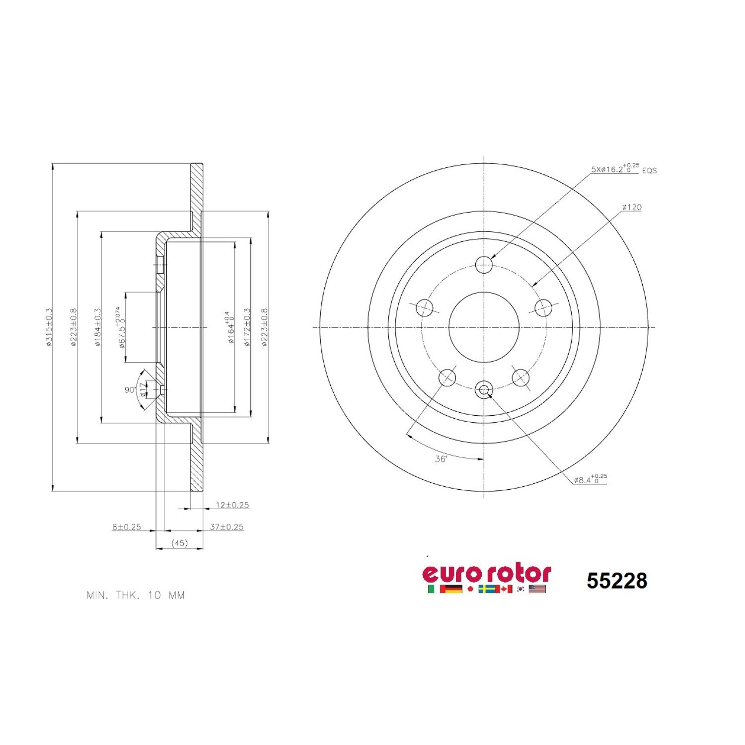 Eurorotor 55228 - Disc Brake Rotor Eurorotor 55228 Disc Brake Rotor product image 1 of 1