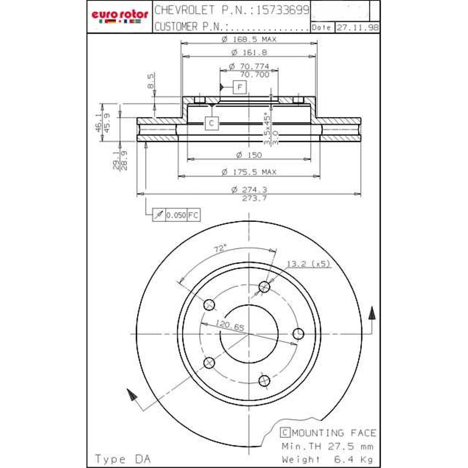 Eurorotor 55370 - Disc Brake Rotor Eurorotor 55370 Disc Brake Rotor product image 1 of 1