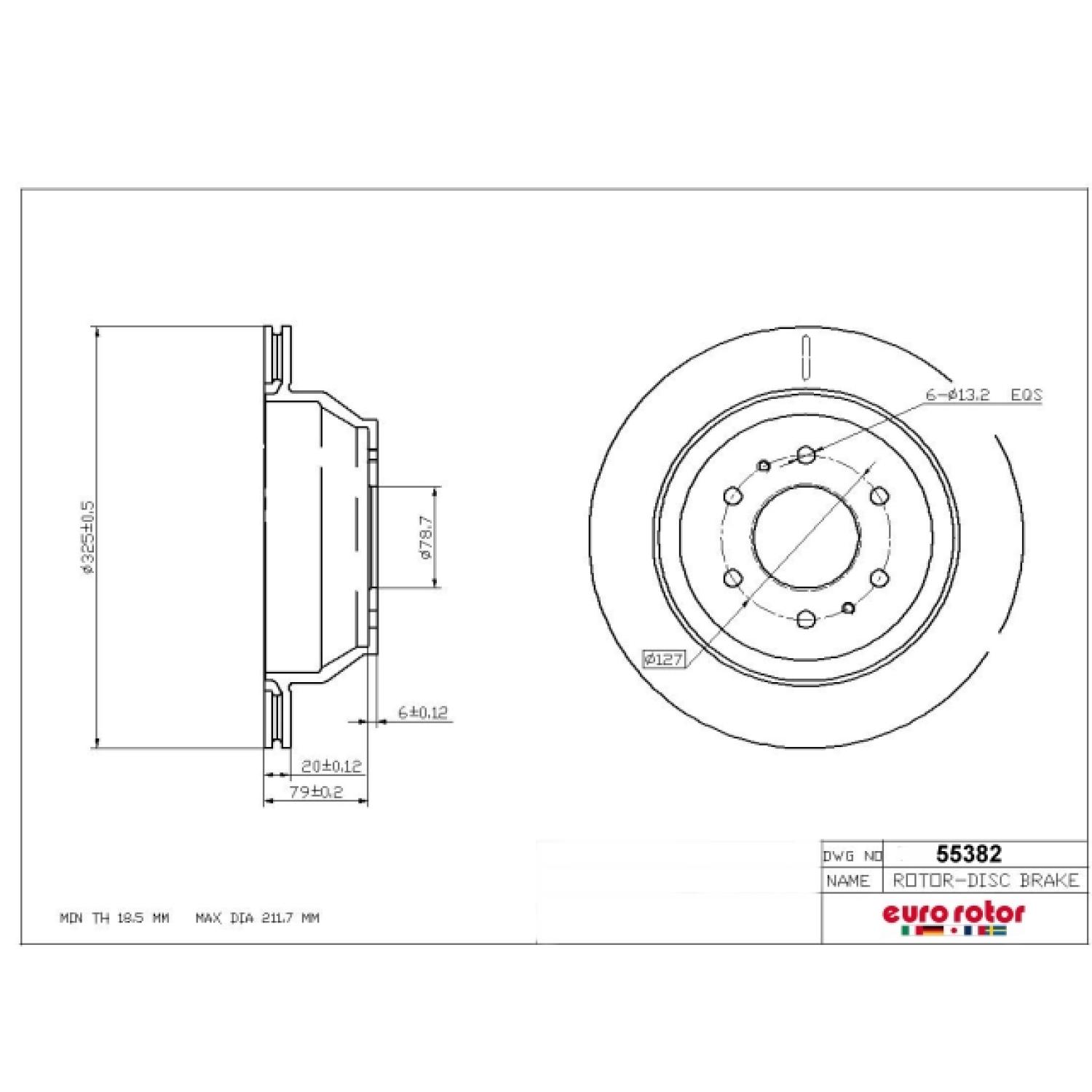 Eurorotor 55382 - Disc Brake Rotor Eurorotor 55382 Disc Brake Rotor product image 1 of 1