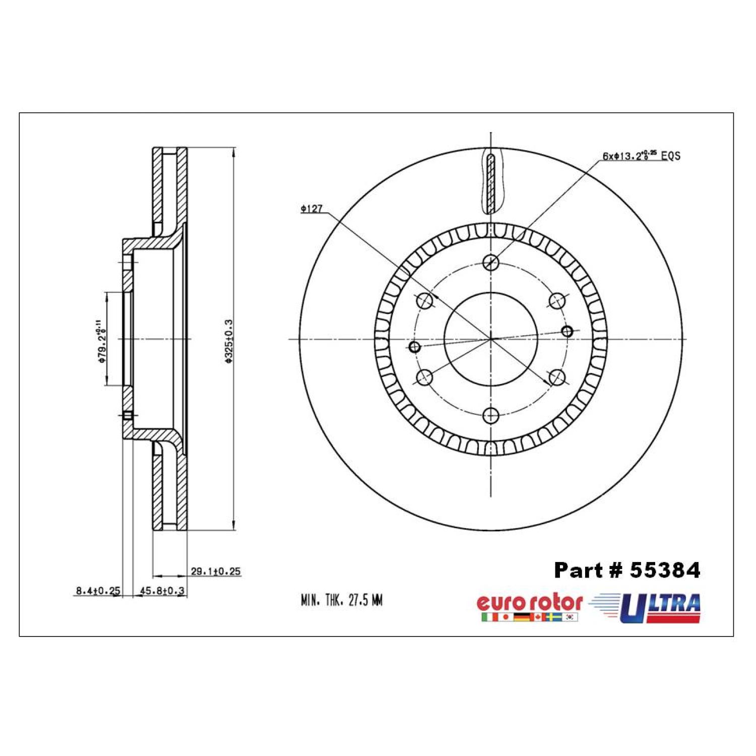 Eurorotor 55384 - Disc Brake Rotor Eurorotor 55384 Disc Brake Rotor product image 1 of 1