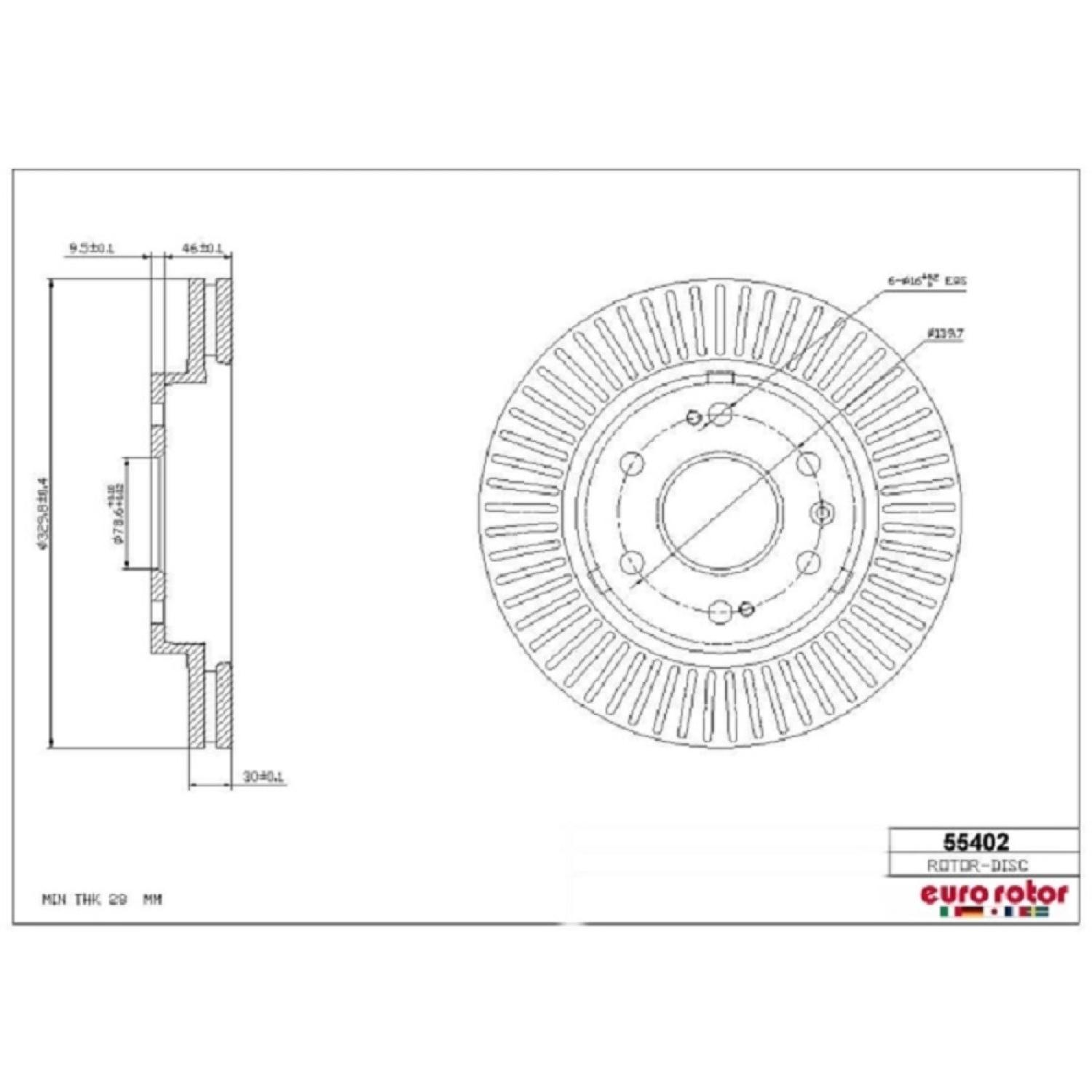 Eurorotor 55402 - Disc Brake Rotor Eurorotor 55402 Disc Brake Rotor product image 1 of 1