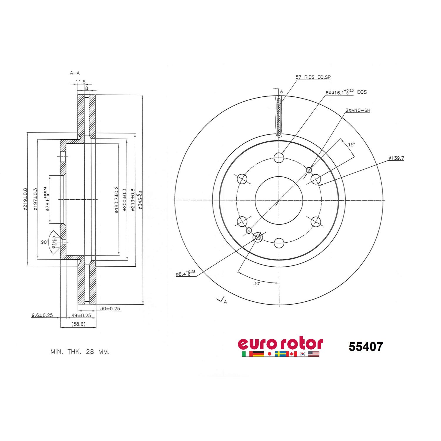 Eurorotor 55407 - Disc Brake Rotor Eurorotor 55407 Disc Brake Rotor product image 1 of 1